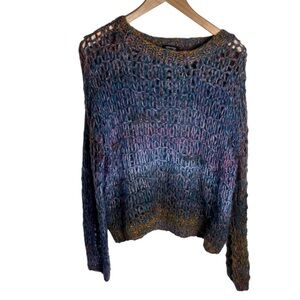 Kerisma open knit crochet wool Mermaidcore sweater ombré color way size Large